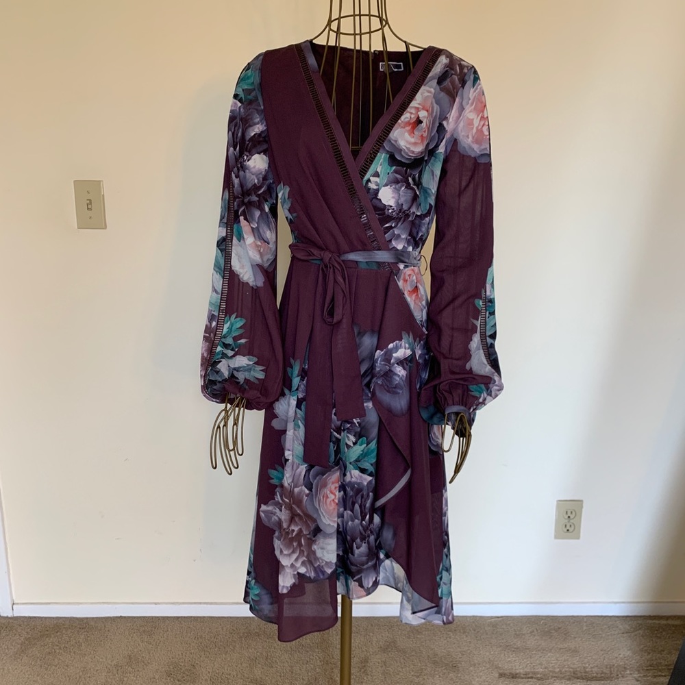 Chelsea28 Floral Print Faux Wrap Dress
